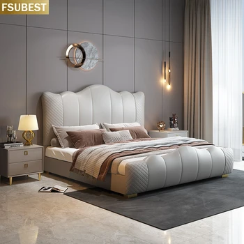 Dvigubo Dydžio House Luxury Bed Frame Šviečia Cama Yatak Letto Letti Bedden Miegamojo Baldai Cadre De Twin Matrimoniale 2 Personnes