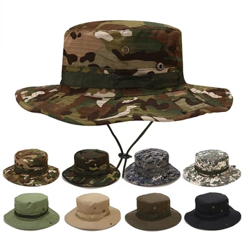 Kamufliažas Boonie Vyrų Skrybėlę Taktinis JAV Armijos Kibirą Skrybėlės Karinės Multicam Panama Vasaros Bžūp Medžioklės Pėsčiųjų Lauko Camo Saulės Kepurės