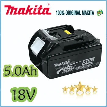 100% Originalus Makita 18V 5.0 Ah Įkraunamas Elektros Įrankiais, Baterija su LED Li-ion Pakeitimo LXT BL1860B BL1860 BL1850