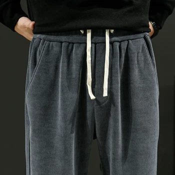 CAAYU 2022 Vyrų Rudens-Žiemos Velvetas Sweatpants Vyrų Baggy Poilsiu Harajuku Mados Japonijos Streetwear Prarasti Atsitiktinis Pants Mens