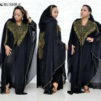 BUSHRA Afrikos Suknelės Ramadanas Maxi Suknelė Musulmonų Moterys 2022 Dashiki Diamond Grand Boubou Africaine Femme Skraiste heidi bazin Riche