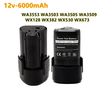 2023 Už Worx WA3505 12V 6000 mAh Li-Ion Akku WA3553 WA3503 WA3505 WA3509 WX128 WX382 WX530 WX673 ersatz batterie L50