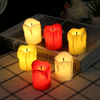 LED Flameless Žvakių Šviesos Naujųjų Metų Žvakės Baterija Led Arbata Žibintai Velykų Žvakė Atostogų Šalis Vestuvių Papuošalai