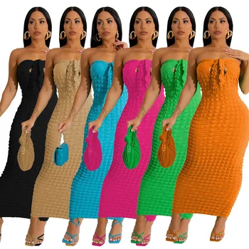 Stilingas Stebėjimo Seksualus Pūsti-lankas Bodycon Tvarstis Suknelė Moterims Šalis Vestidos Backless Elegantiškas Vakaras Maxi Suknelės